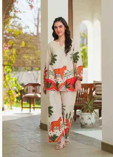 Women's white Floral Co-ord Set 2